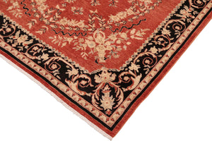 handmade Traditional Kafkaz Rust Black Hand Knotted RECTANGLE 100% WOOL area rug 8x10