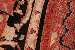 handmade Traditional Kafkaz Rust Black Hand Knotted RECTANGLE 100% WOOL area rug 8x10