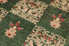 handmade Modern Kafkaz Green Rust Hand Knotted RECTANGLE 100% WOOL area rug 8' x 10'