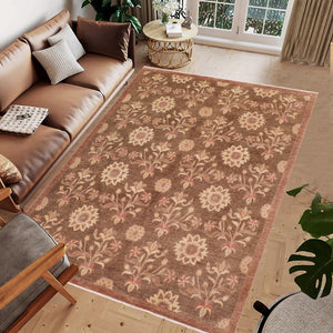 handmade Modern Kafkaz Brown Tan Hand Knotted RECTANGLE 100% WOOL area rug 8' x 10'
