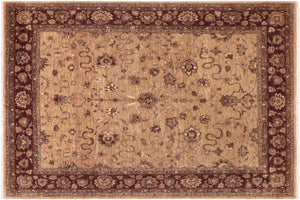 handmade Traditional Kafkaz Tan Brown Hand Knotted RECTANGLE 100% WOOL area rug 8x10