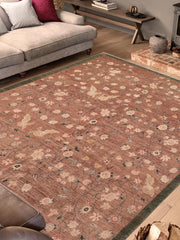 handmade Modern Kafkaz Brown Green Hand Knotted RECTANGLE 100% WOOL area rug 8' x 10'