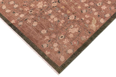 handmade Modern Kafkaz Brown Green Hand Knotted RECTANGLE 100% WOOL area rug 8' x 10'