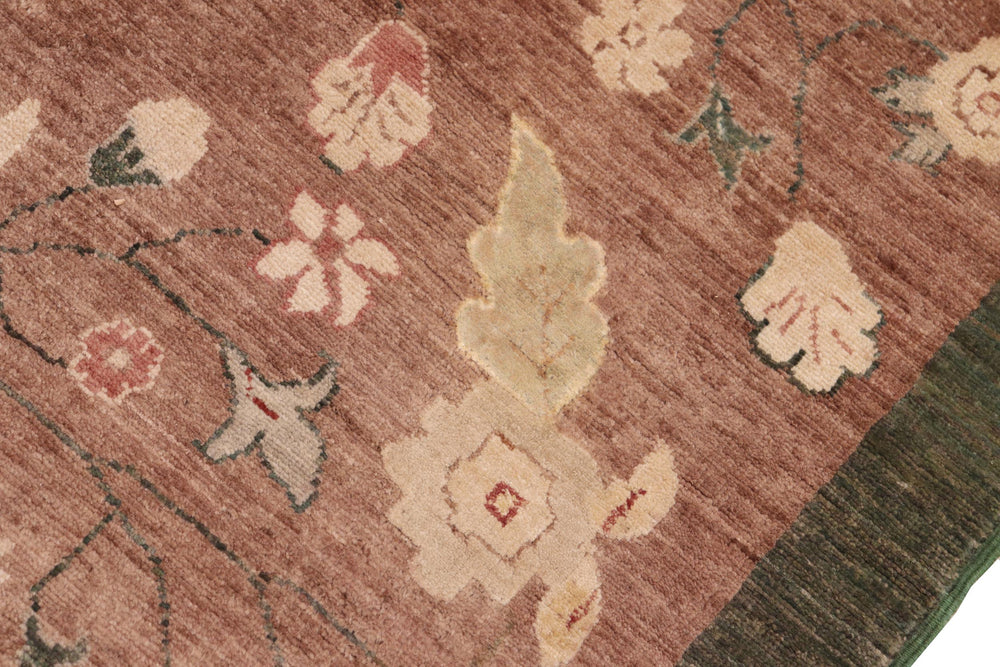 handmade Modern Kafkaz Brown Green Hand Knotted RECTANGLE 100% WOOL area rug 8' x 10'