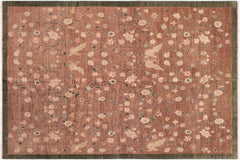 handmade Modern Kafkaz Brown Green Hand Knotted RECTANGLE 100% WOOL area rug 8' x 10'