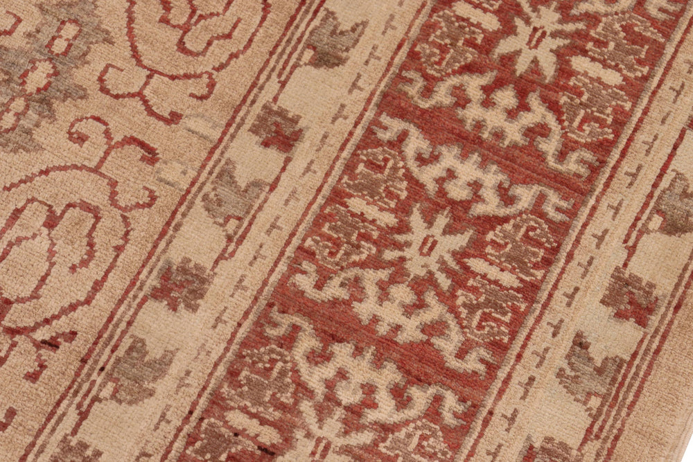 handmade Transitional Kafkaz Lt. Brown Rust Hand Knotted RECTANGLE 100% WOOL area rug 8' x 10'