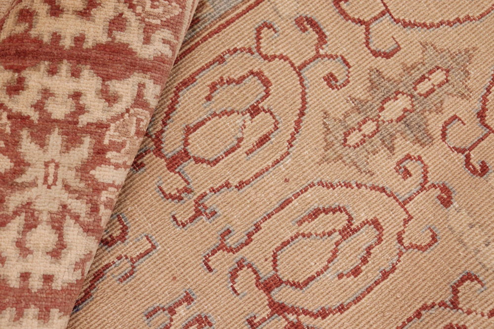 handmade Transitional Kafkaz Lt. Brown Rust Hand Knotted RECTANGLE 100% WOOL area rug 8' x 10'