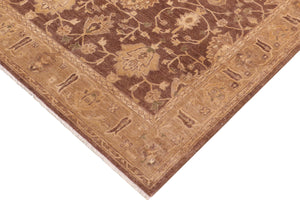 handmade Traditional Kafkaz Brown Tan Hand Knotted RECTANGLE 100% WOOL area rug 8x10