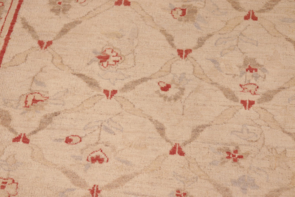 handmade Transitional Kafkaz Beige Red Hand Knotted RECTANGLE 100% WOOL area rug 8' x 9'