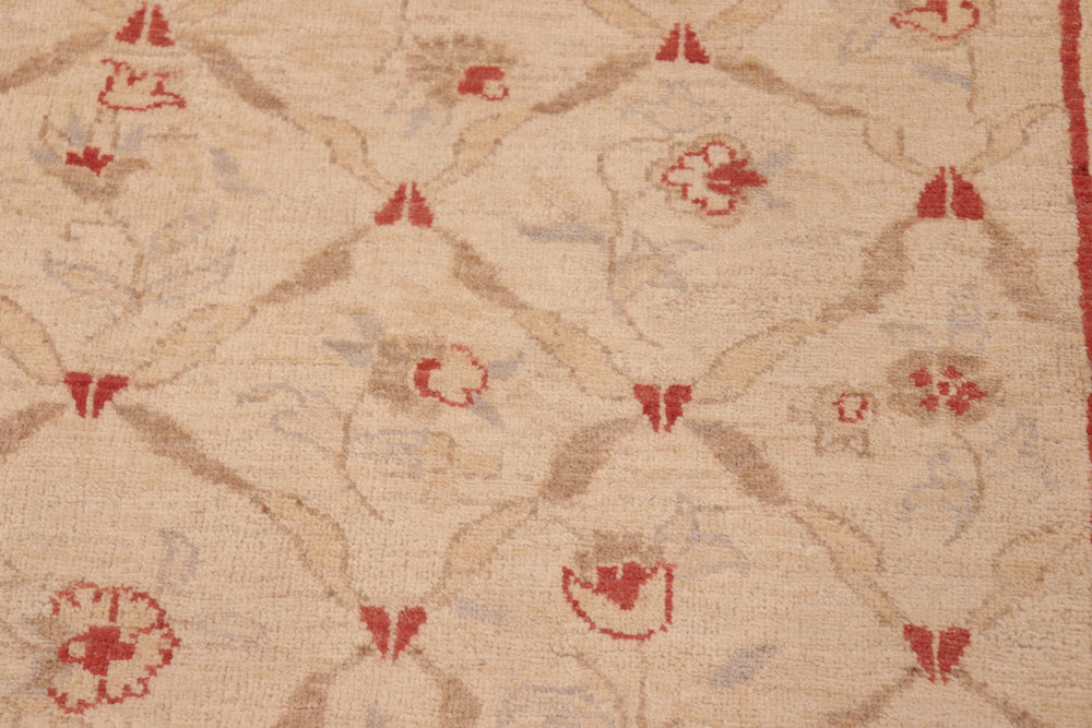 handmade Transitional Kafkaz Beige Red Hand Knotted RECTANGLE 100% WOOL area rug 8' x 9'
