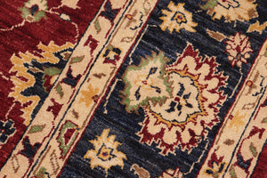 handmade Traditional Kafkaz Red Blue Hand Knotted RECTANGLE 100% WOOL area rug 8x10