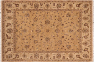 handmade Traditional Kafkaz Gold Beige Hand Knotted RECTANGLE 100% WOOL area rug 8x10