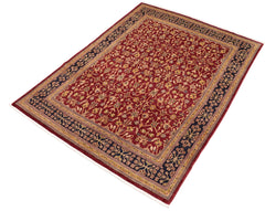 handmade Transitional Kafkaz Red Blue Hand Knotted RECTANGLE 100% WOOL area rug 8' x 10'