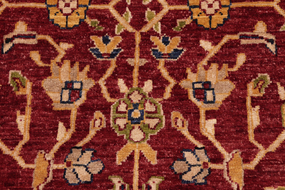 handmade Transitional Kafkaz Red Blue Hand Knotted RECTANGLE 100% WOOL area rug 8' x 10'