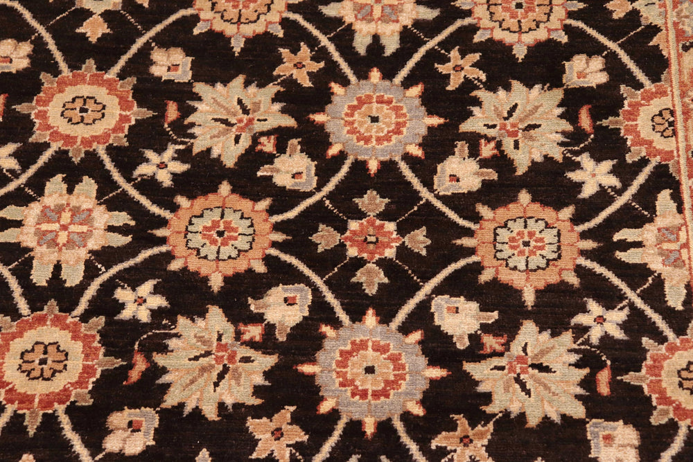 handmade Transitional Kafkaz Brown Beige Hand Knotted RECTANGLE 100% WOOL area rug 8' x 10'