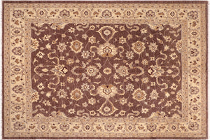 handmade Traditional Kafkaz Brown Beige Hand Knotted RECTANGLE 100% WOOL area rug 8x10