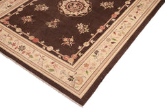handmade Traditional Kafkaz Brown Beige Hand Knotted RECTANGLE 100% WOOL area rug 8' x 10'