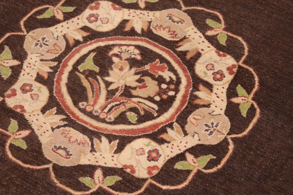 handmade Traditional Kafkaz Brown Beige Hand Knotted RECTANGLE 100% WOOL area rug 8' x 10'
