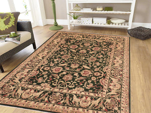 handmade Traditional Kafkaz Green Beige Hand Knotted RECTANGLE 100% WOOL area rug 8x10