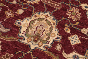 handmade Traditional Kafkaz Red Blue Hand Knotted RECTANGLE 100% WOOL area rug 8x10