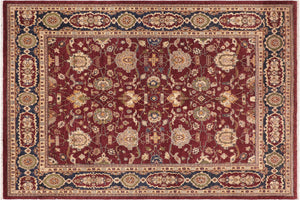 handmade Traditional Kafkaz Red Blue Hand Knotted RECTANGLE 100% WOOL area rug 8x10