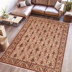 handmade Transitional Kafkaz Beige Taupe Hand Knotted RECTANGLE 100% WOOL area rug 8' x 10'