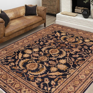 handmade Traditional Kafkaz Blue Brown Hand Knotted RECTANGLE 100% WOOL area rug 8x10