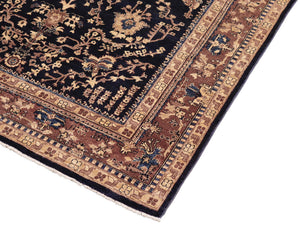 handmade Traditional Kafkaz Blue Brown Hand Knotted RECTANGLE 100% WOOL area rug 8x10