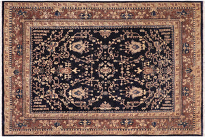 handmade Traditional Kafkaz Blue Brown Hand Knotted RECTANGLE 100% WOOL area rug 8x10