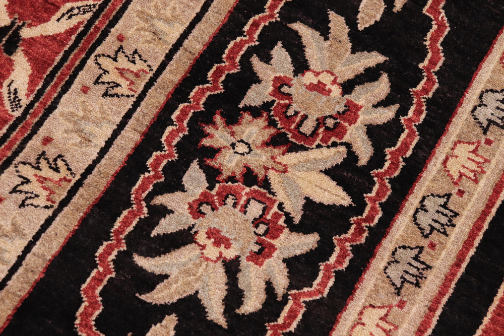handmade Transitional Kafkaz Red Black Hand Knotted RECTANGLE 100% WOOL area rug 9' x 12'