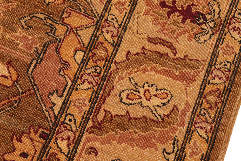handmade Traditional Antique Gold Ivory Hand Knotted RECTANGLE 100% WOOL area rug 8x10