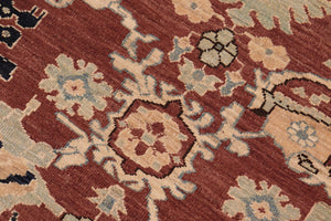 handmade Traditional Kafkaz Rust Blue Hand Knotted RECTANGLE 100% WOOL area rug 8x10