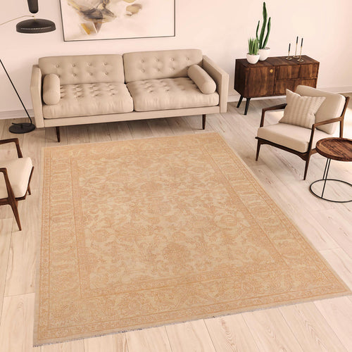 handmade Traditional Kafkaz Beige Rust Hand Knotted RECTANGLE 100% WOOL area rug 8x11
