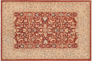 handmade Traditional Kafkaz Rust Beige Hand Knotted RECTANGLE 100% WOOL area rug 8x9