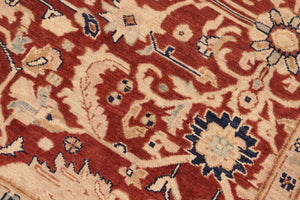 handmade Traditional Kafkaz Rust Beige Hand Knotted RECTANGLE 100% WOOL area rug 8x9