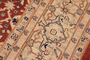 handmade Traditional Kafkaz Rust Beige Hand Knotted RECTANGLE 100% WOOL area rug 8x9