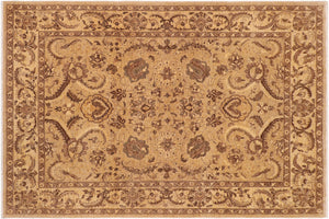 8x10 hand knotted Ziegler wool rug in gray and tan - Bohemian Ziegler Ava