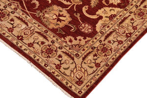 handmade Traditional Kafkaz Red Tan Hand Knotted RECTANGLE 100% WOOL area rug 8x10