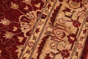 handmade Traditional Kafkaz Red Tan Hand Knotted RECTANGLE 100% WOOL area rug 8x10