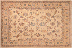 handmade Transitional Antique Beige Lt. Brown Hand Knotted RECTANGLE 100% WOOL area rug 8' x 10'