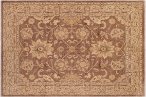 handmade Traditional Kafkaz Brown Tan Hand Knotted RECTANGLE 100% WOOL area rug 8x10
