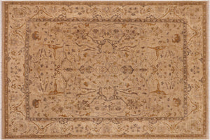 8x10 hand knotted Ziegler wool rug in taupe and tan - Bohemian Ziegler Corrine