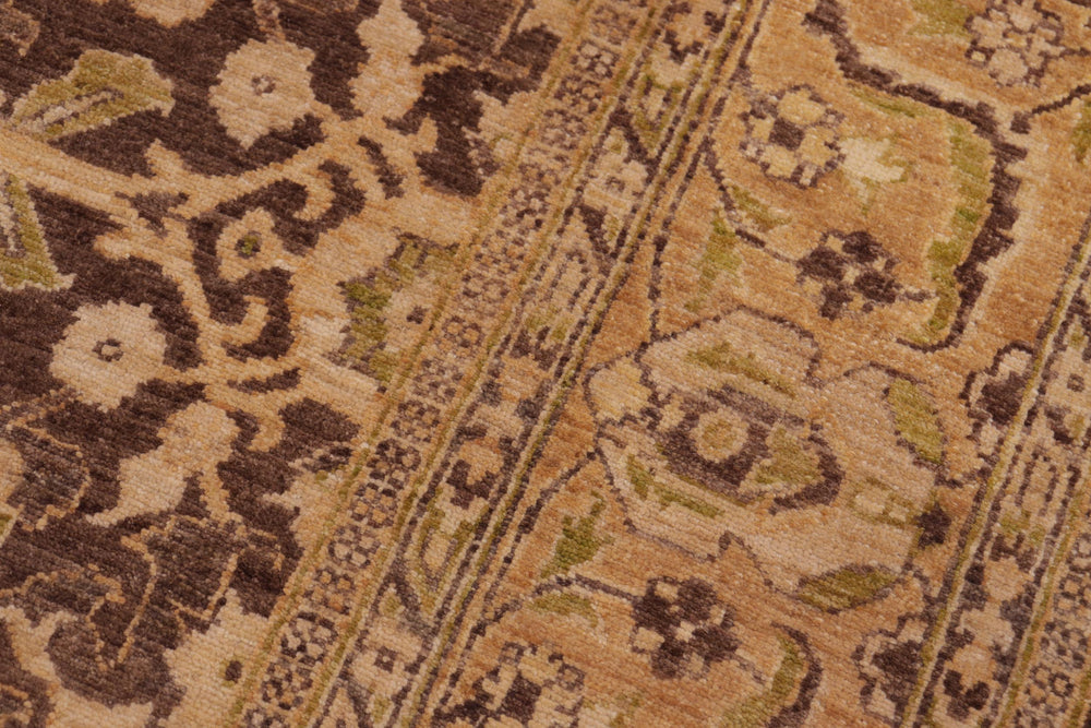 handmade Transitional Kafkaz Brown Tan Hand Knotted RECTANGLE 100% WOOL area rug 8' x 10'