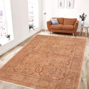 handmade Traditional Kafkaz Tan Nude Hand Knotted RECTANGLE 100% WOOL area rug 8x9