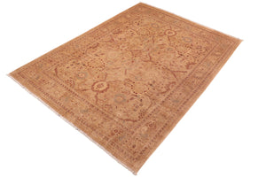 handmade Traditional Kafkaz Tan Nude Hand Knotted RECTANGLE 100% WOOL area rug 8x9