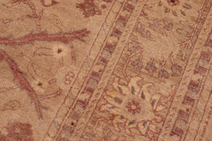 handmade Traditional Kafkaz Tan Nude Hand Knotted RECTANGLE 100% WOOL area rug 8x9