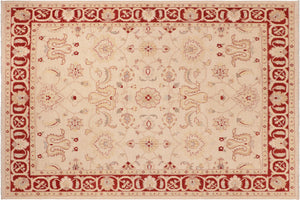 handmade Traditional Kafkaz Beige Red Hand Knotted RECTANGLE 100% WOOL area rug 8x10