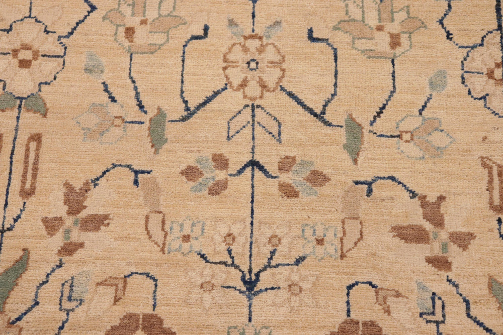 handmade Transitional Kafkaz Tan Beige Hand Knotted RECTANGLE 100% WOOL area rug 8' x 10'