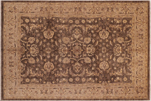handmade Traditional Kafkaz Brown Tan Hand Knotted RECTANGLE 100% WOOL area rug 8x10