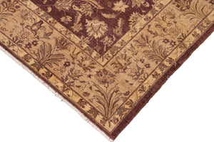 handmade Traditional Kafkaz Brown Tan Hand Knotted RECTANGLE 100% WOOL area rug 8x10